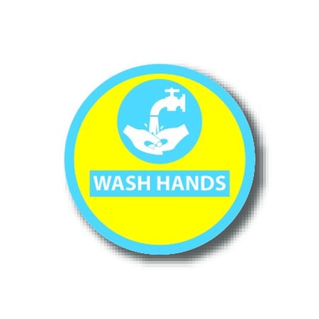 Ergomat 6in CIRCLE SIGNS Wash Hands DSV-SIGN 36 #0750 -UEN